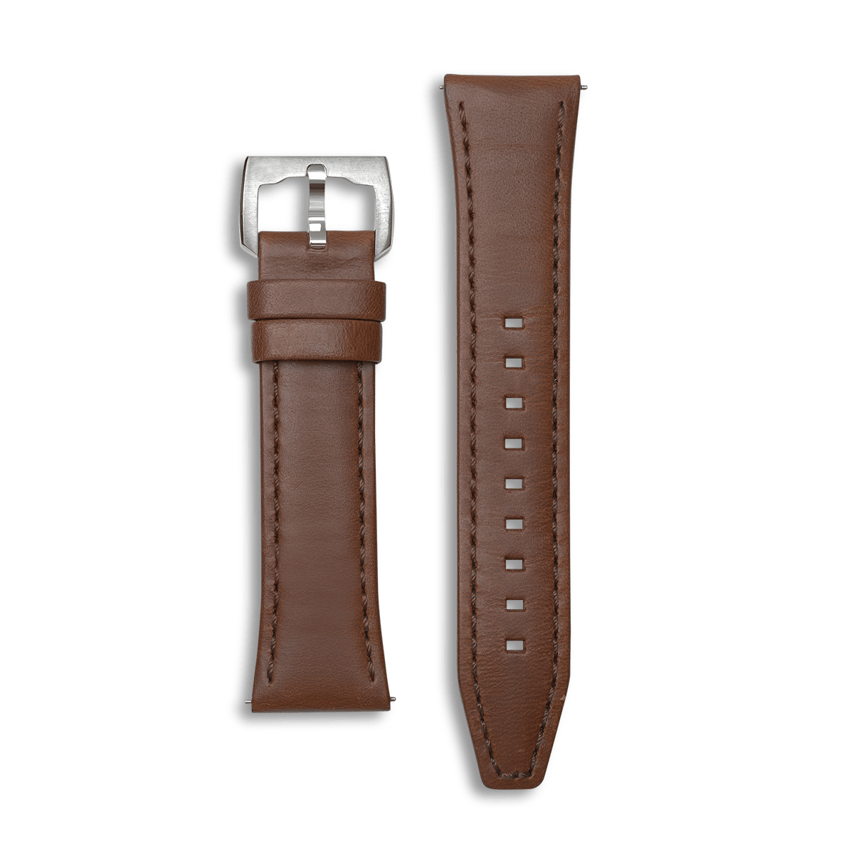 24mm brown classic leather strap Shop online at REC Watches - Main Image