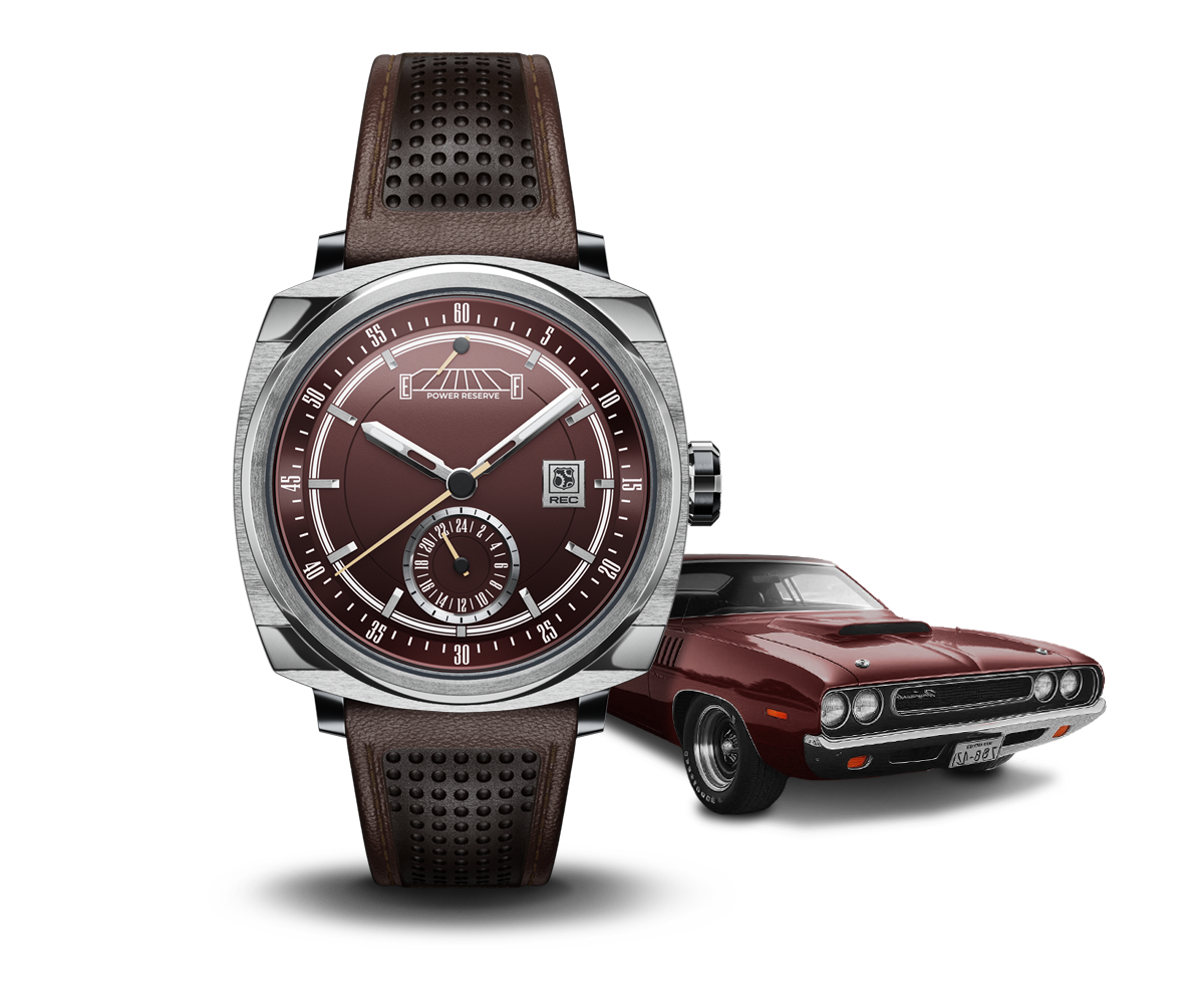 Rec Watches The V-EIGHT Vintage Burgundy | Inspired By The Golden Age Of American Muscle Cars | REC Watches